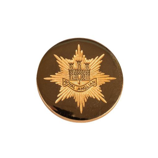 Picture of Blazer Button - Royal Anglian - Stamped "Cap Badge"- 24L